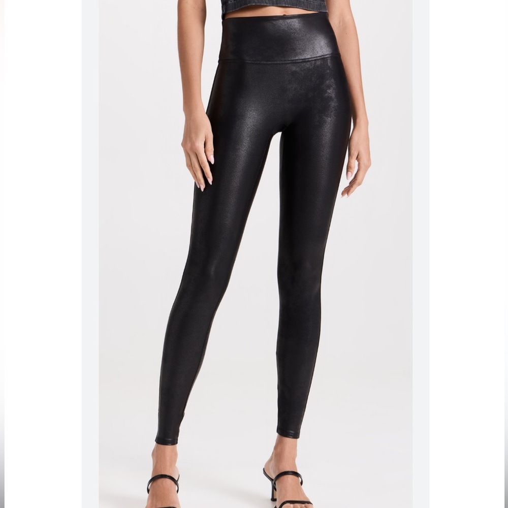 NWOT SPANX Faux Leather Leggings Black Size SP